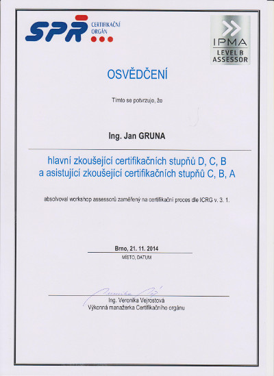 Osvědčení - zkoušející